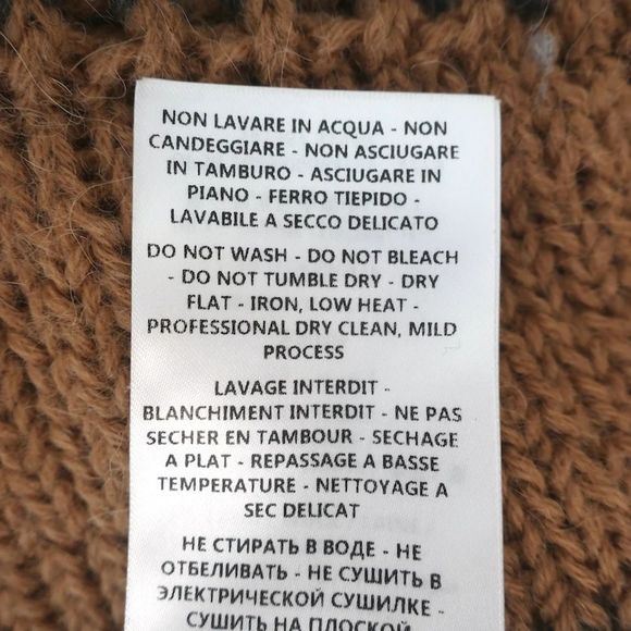 Stella McCartney Patchwork Boucle Sweater Brown/Multi Wool-Blend Size 40 - Picture 9 of 9